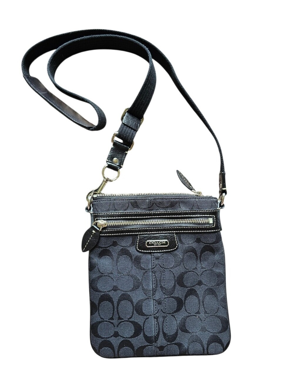 Y2k Coach Signature Penelope Swingpack Crossbody Bag in Black #42190